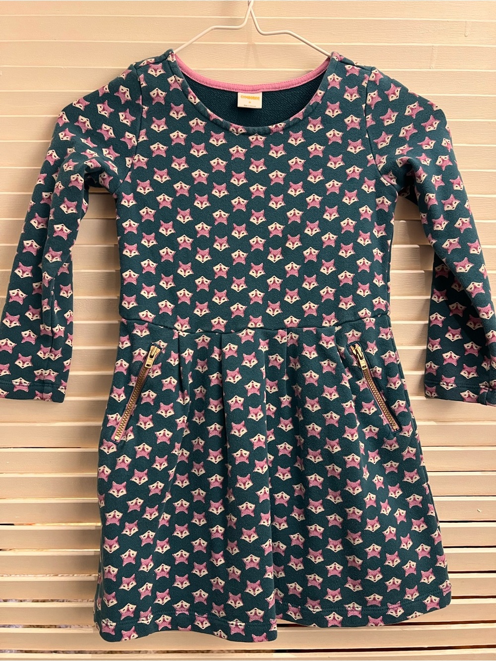 Girls' Fox Print Long Sleeve Dress